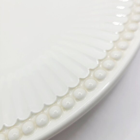 Lenox Butler's Pantry 11-3/8" Dinner Plate Cream with Ribbed & Beaded Rim Mint - Picture 3 of 9